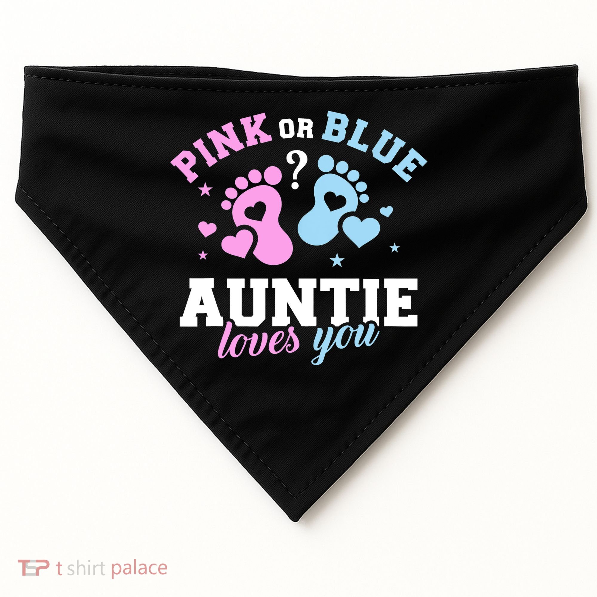 Gender Reveal Auntie Aunt TShirt USA-Made Doggie Bandana
