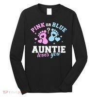 Gender Reveal Auntie Aunt TShirt Long Sleeve Shirt thumb 0