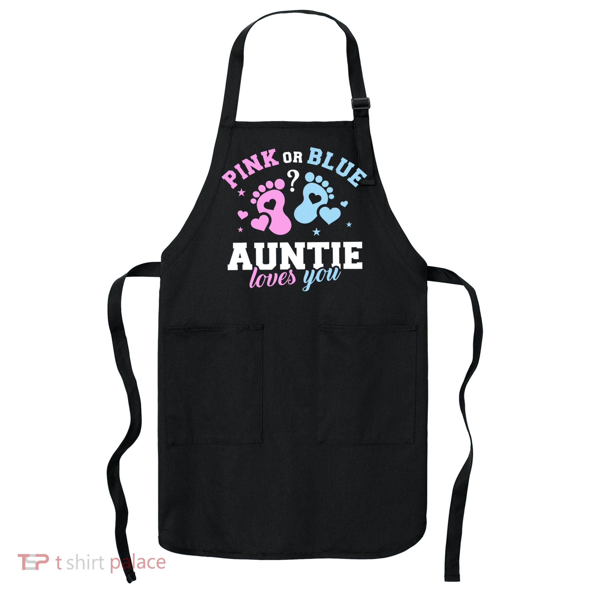 Gender Reveal Auntie Aunt TShirt Apron