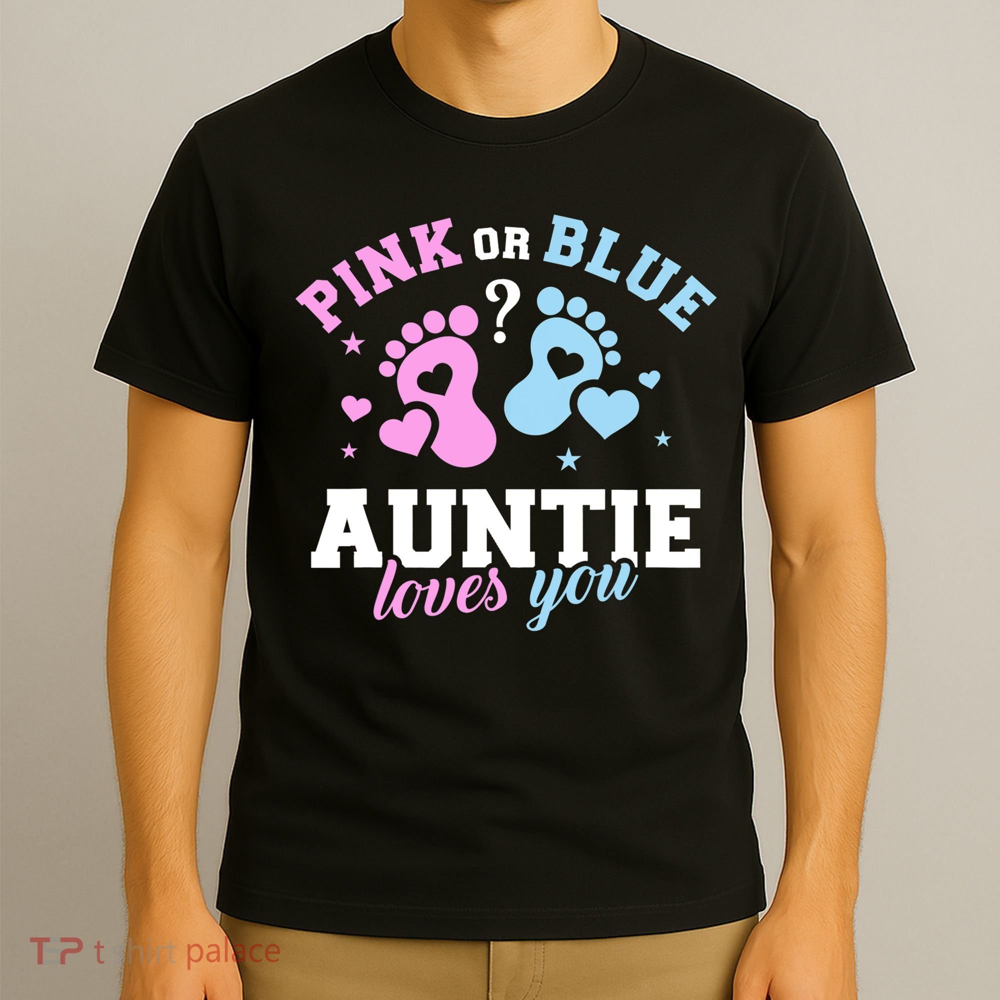 Gender Reveal Auntie Aunt TShirt T-Shirt