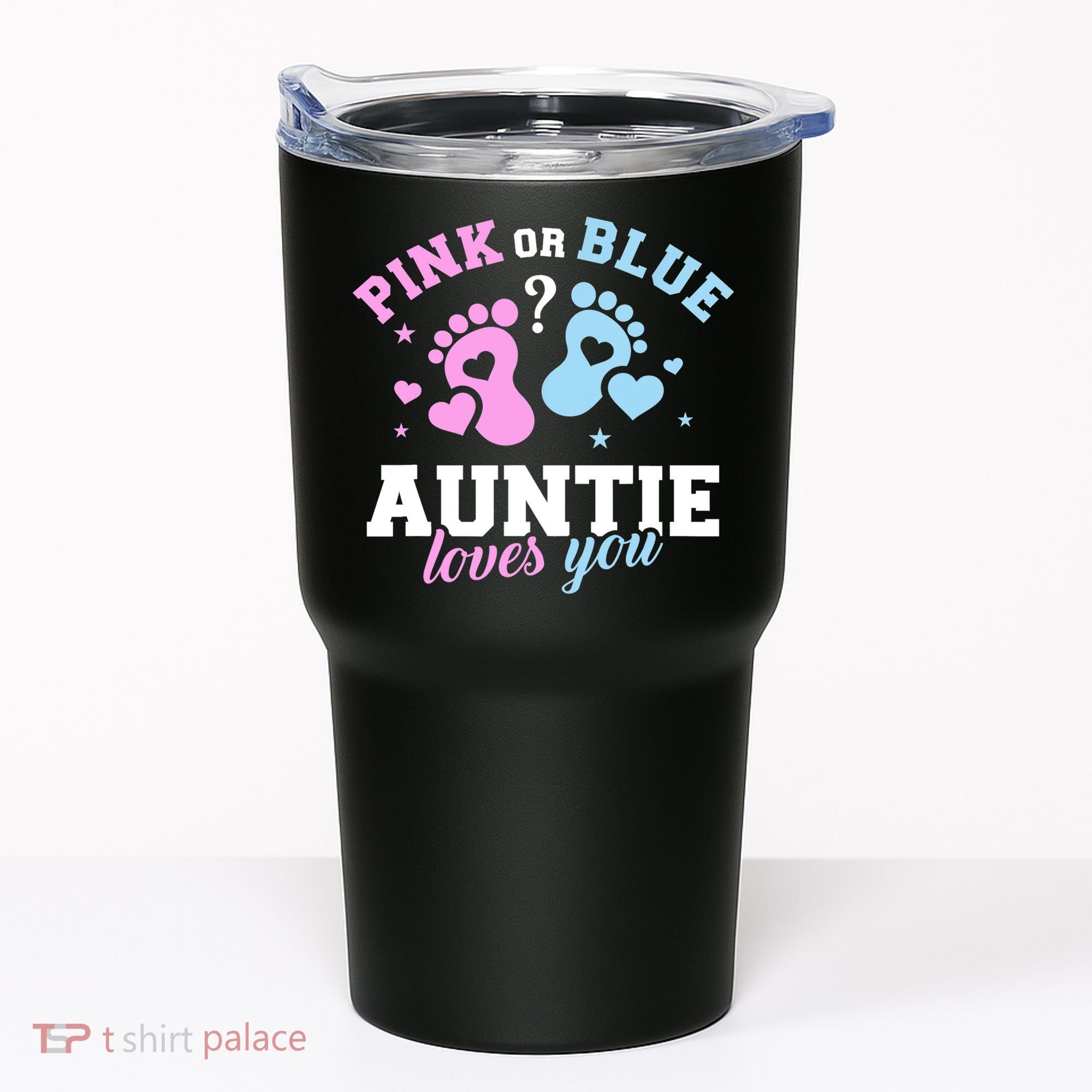 Gender Reveal Auntie Aunt TShirt Tumbler