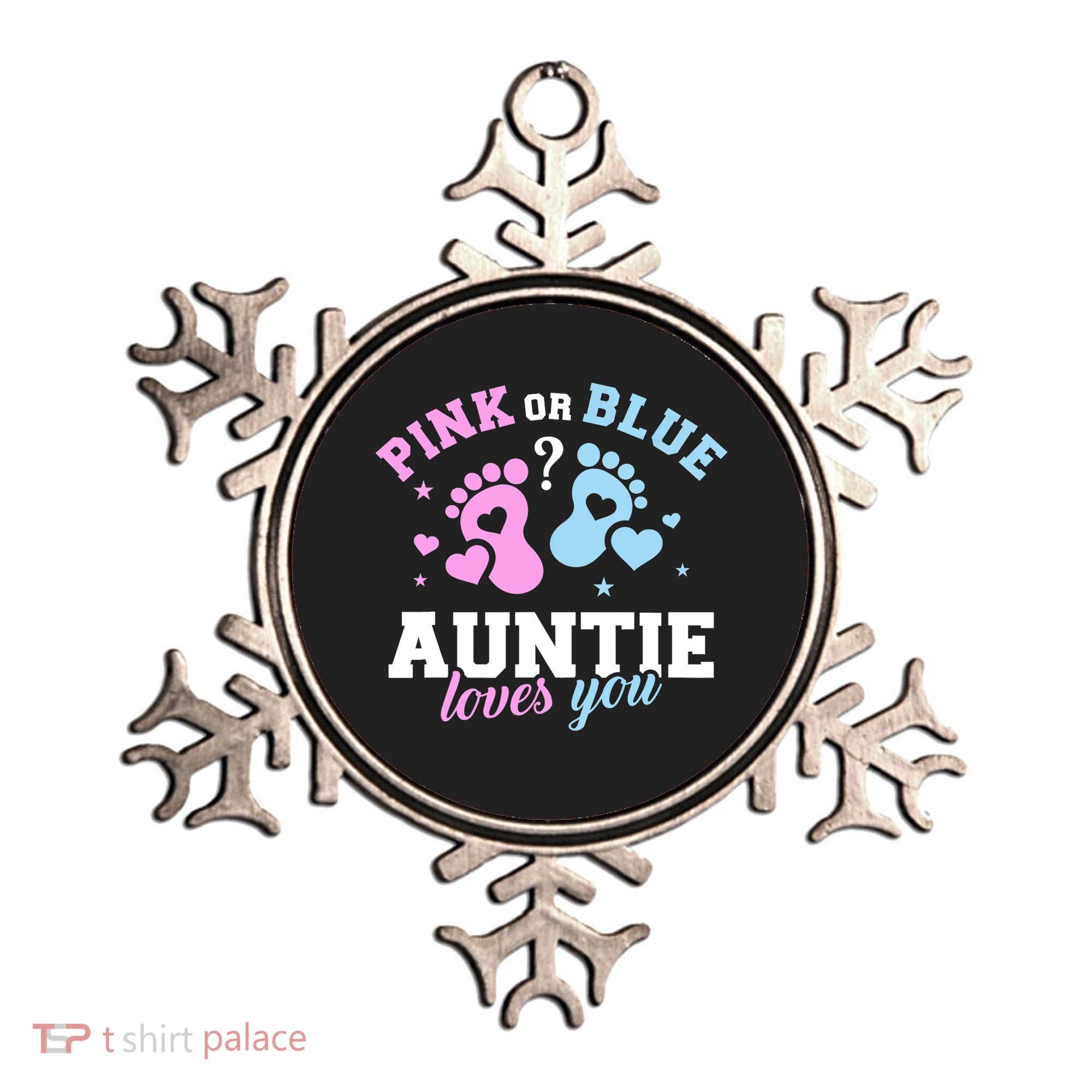 Gender Reveal Auntie Aunt TShirt Ornament