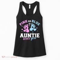 Gender Reveal Auntie Aunt TShirt Women's Tank Top thumb 0