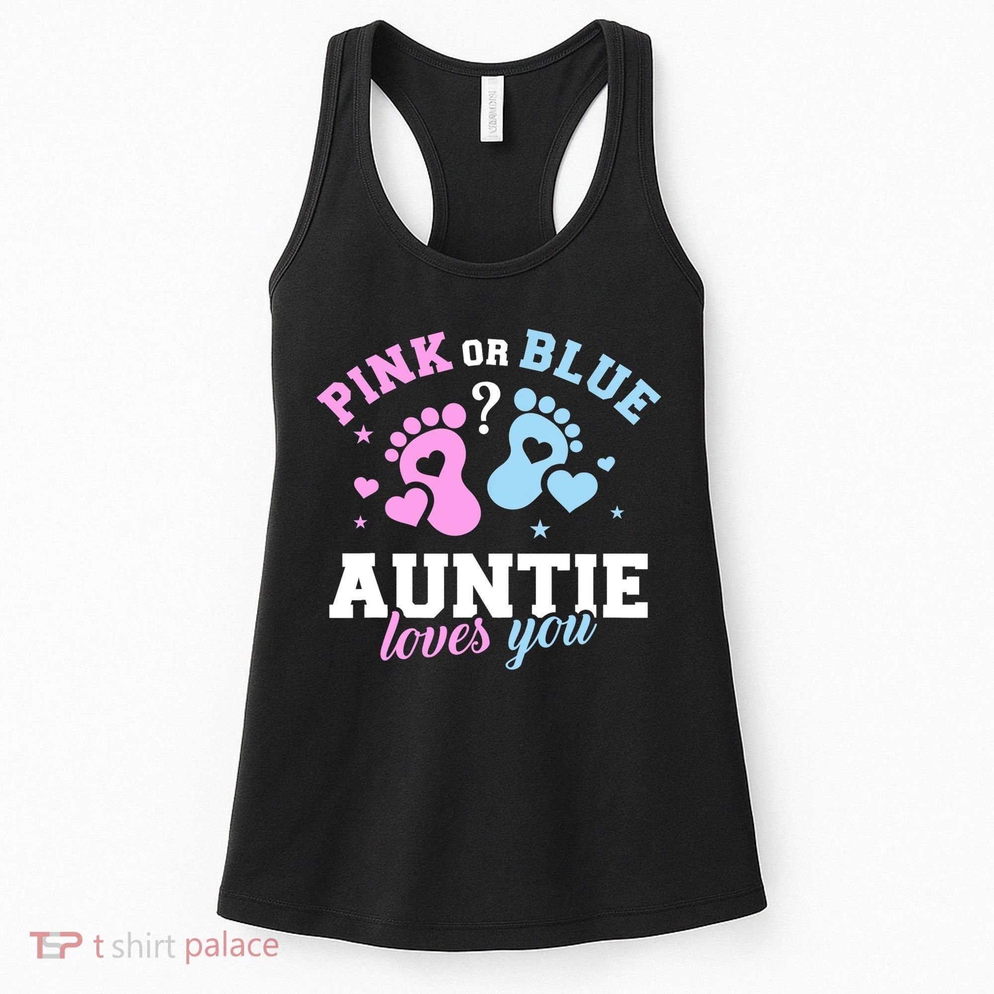 Gender Reveal Auntie Aunt TShirt Women's Tank Top