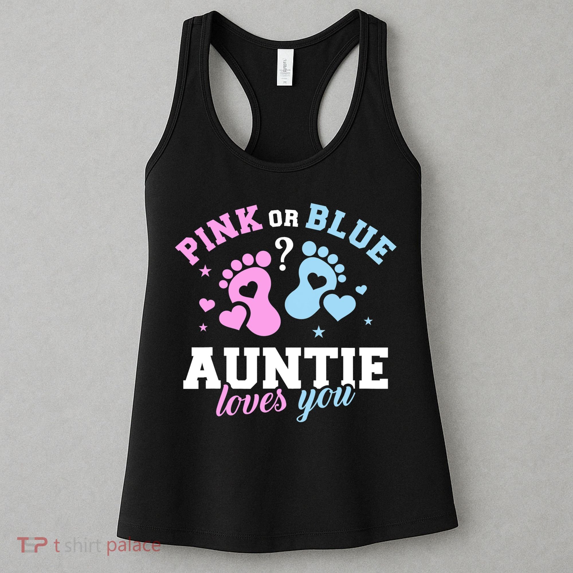 Gender Reveal Auntie Aunt TShirt Women's Tank Top