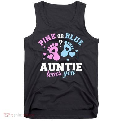 Gender Reveal Auntie Aunt TShirt Tank Top