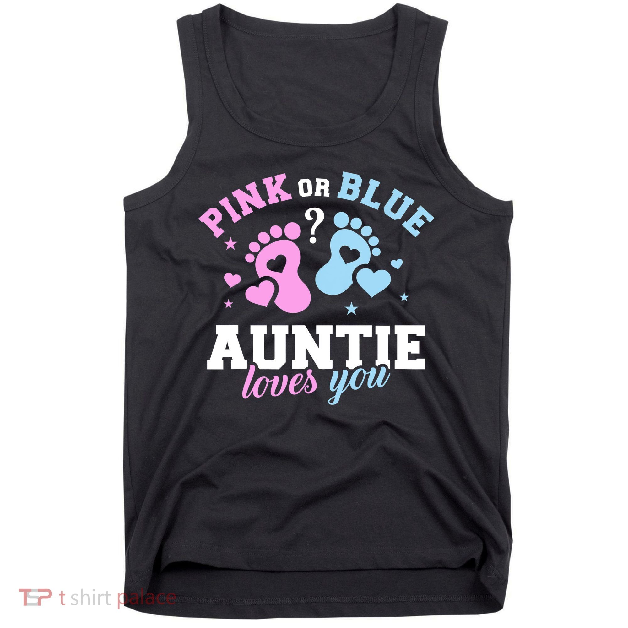 Gender Reveal Auntie Aunt TShirt Tank Top
