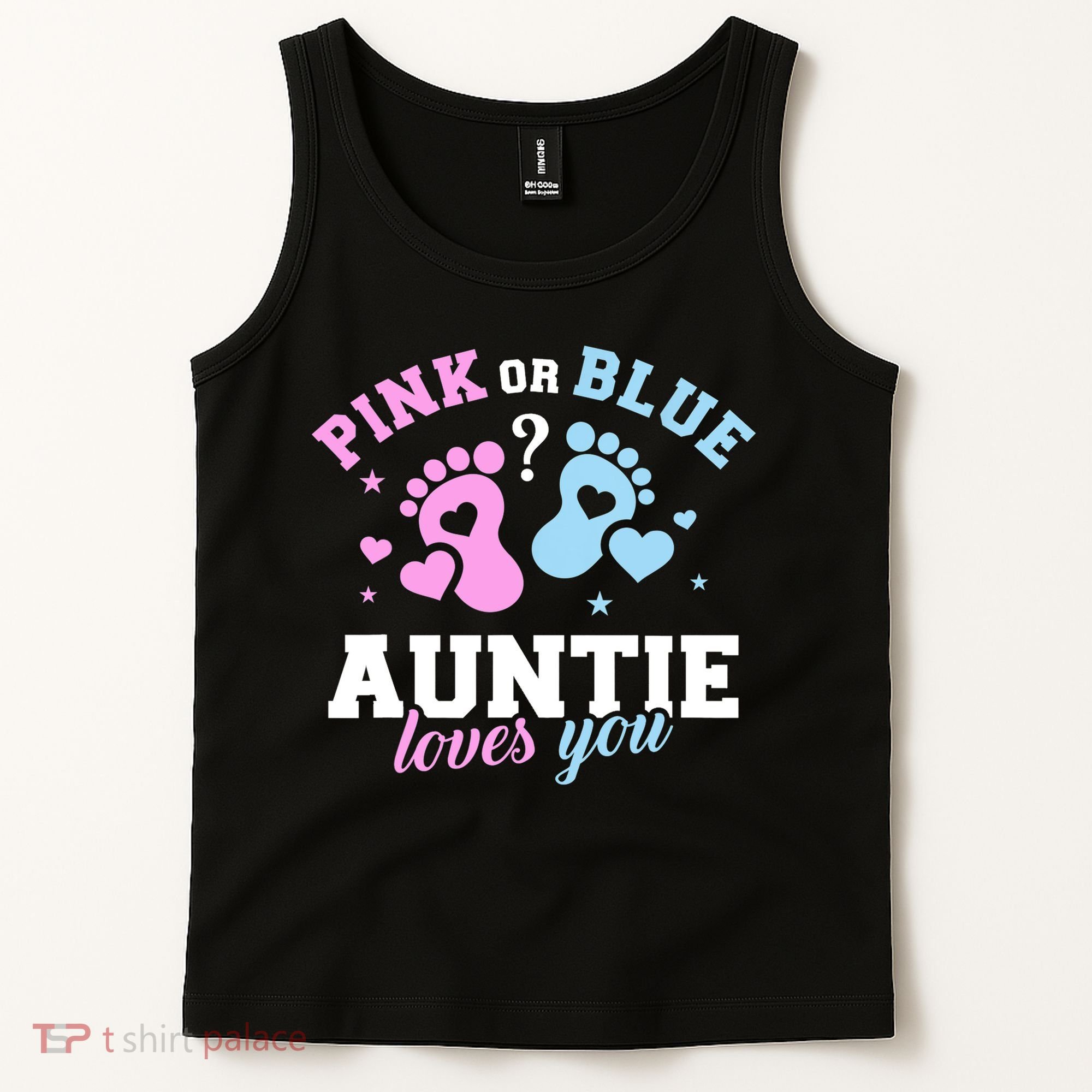 Gender Reveal Auntie Aunt TShirt Tank Top
