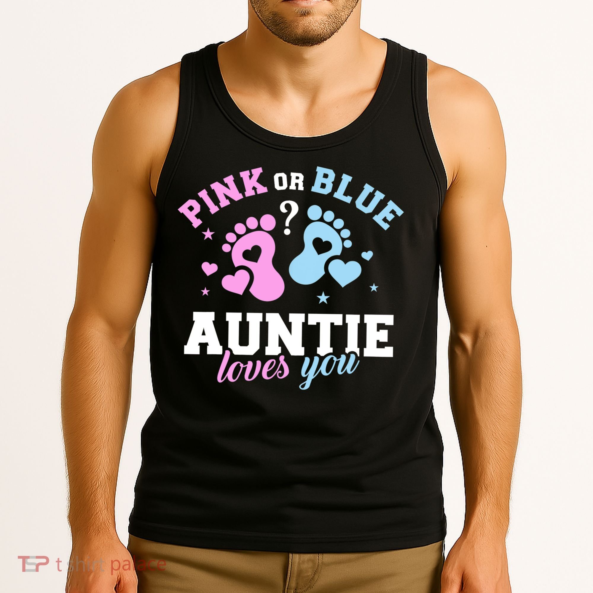Gender Reveal Auntie Aunt TShirt Tank Top