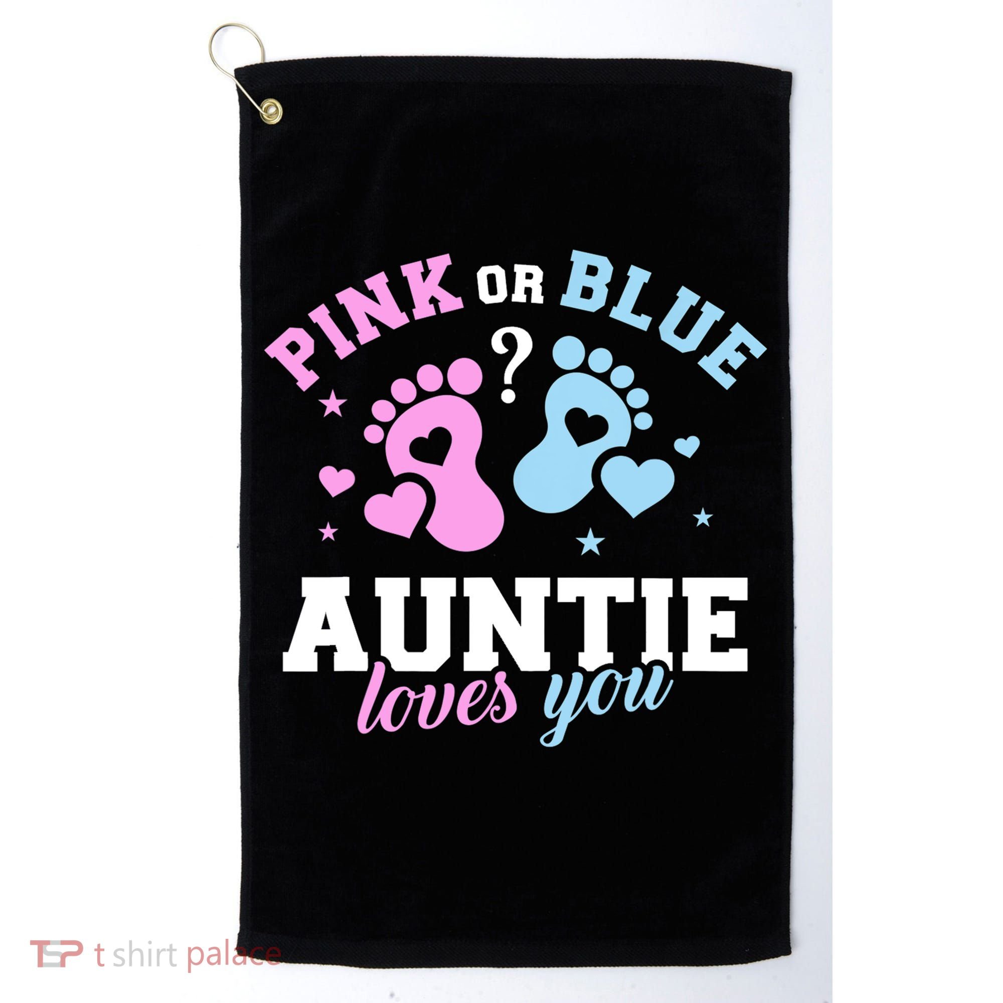 Gender Reveal Auntie Aunt TShirt Golf Towel