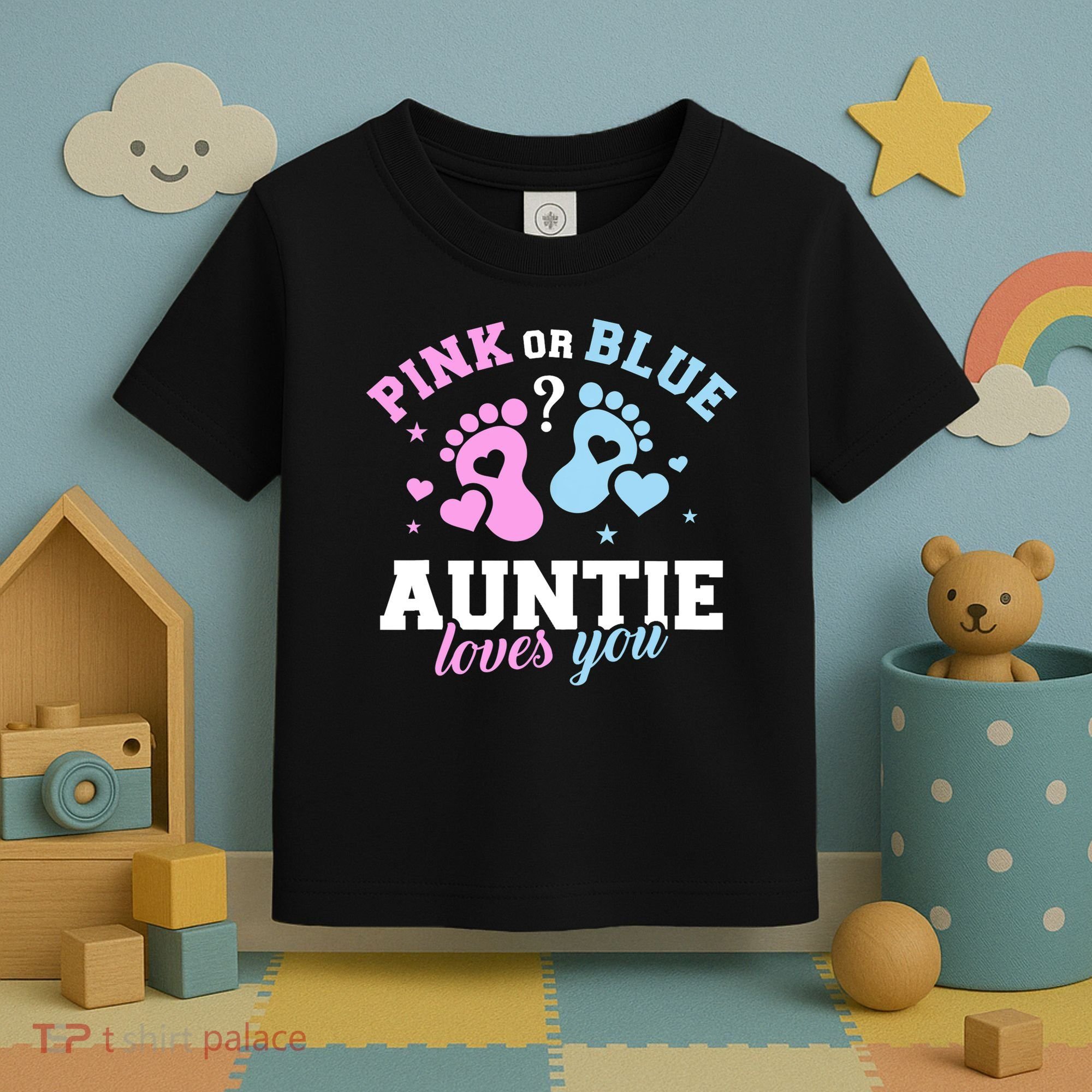 Gender Reveal Auntie Aunt TShirt Toddler T-Shirt