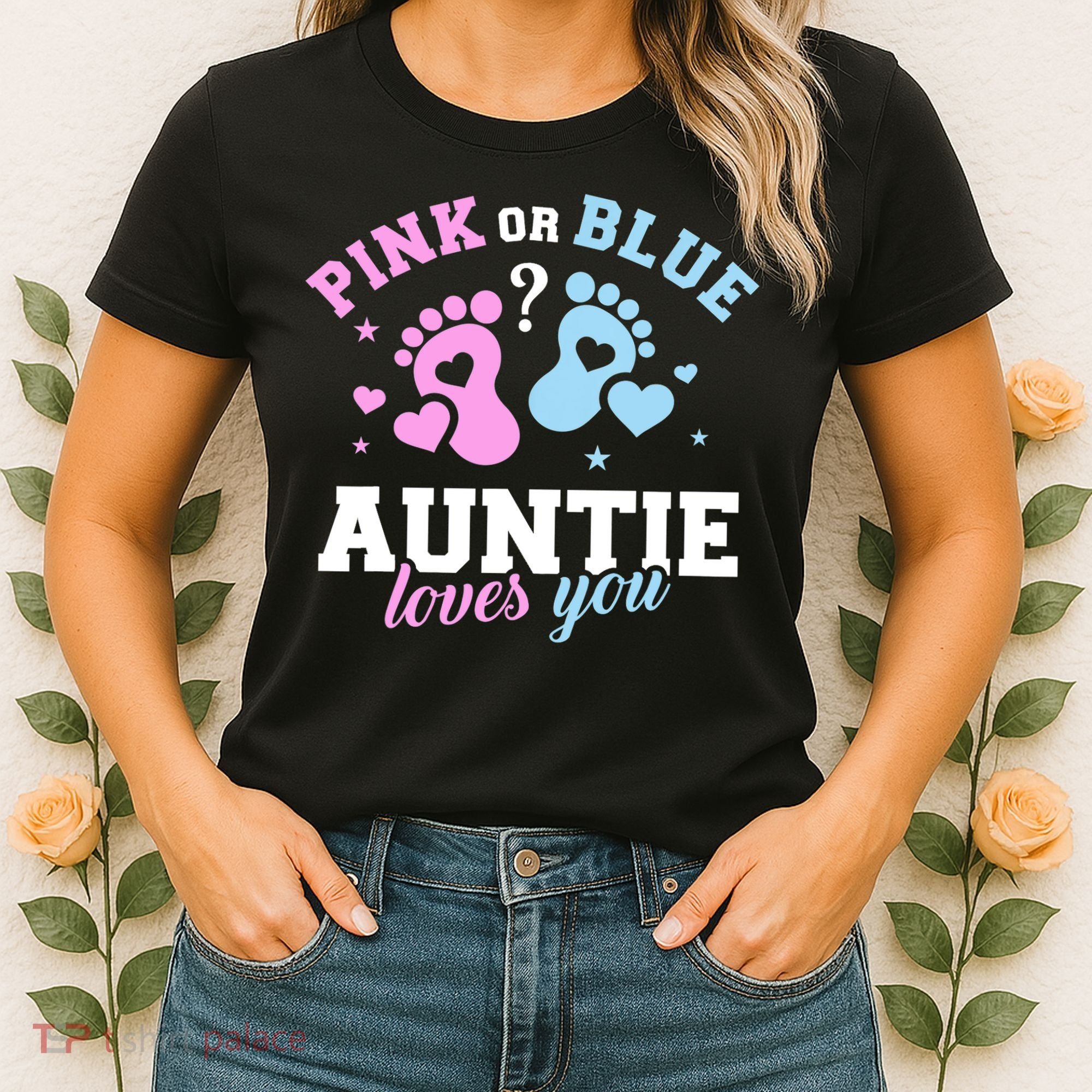 Gender Reveal Auntie Aunt TShirt Women's T-Shirt