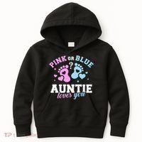 Gender Reveal Auntie Aunt TShirt Kids Hoodie thumb 0