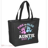 Gender Reveal Auntie Aunt TShirt Tote Bag thumb 2