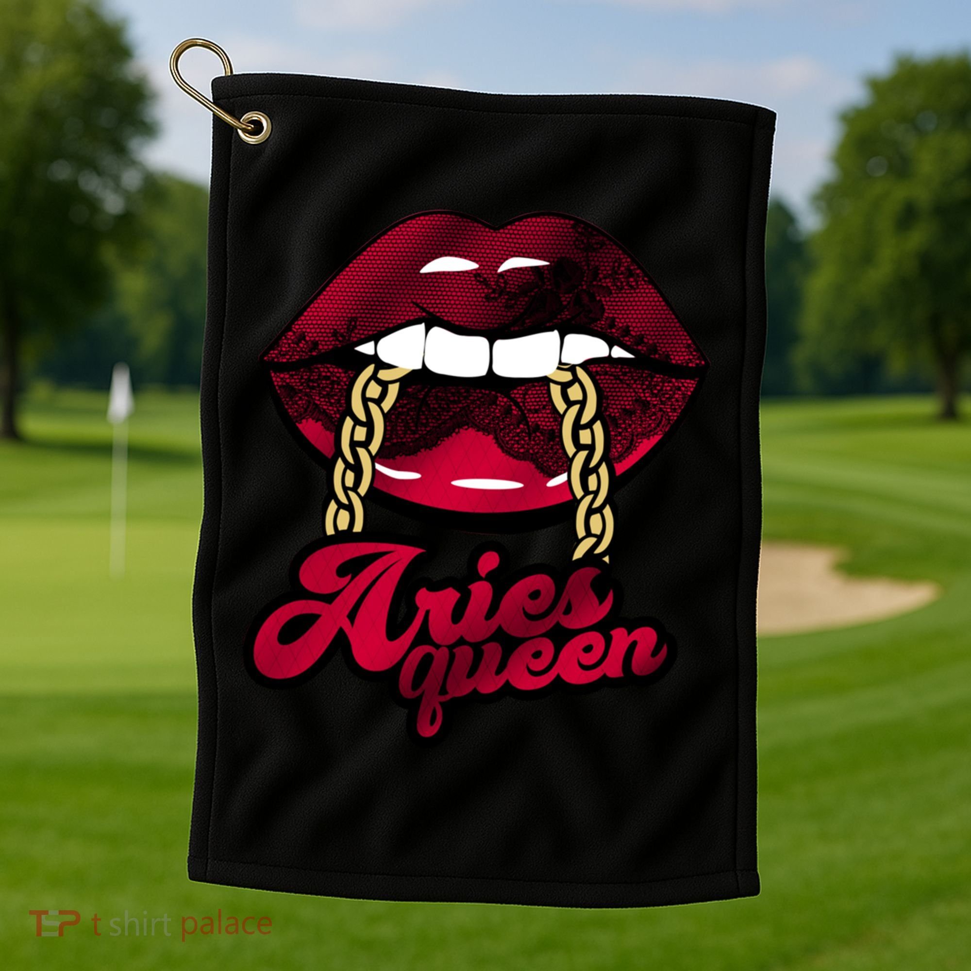 Gothic Red Aries Queen Zodiac Meaningful Gift Golf Towel