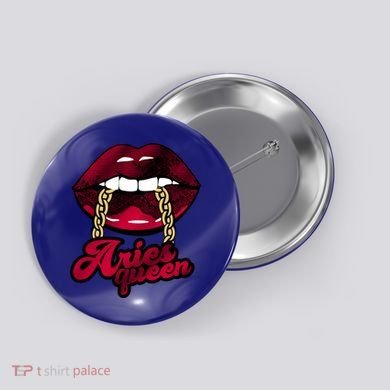 Gothic Red Aries Queen Zodiac Meaningful Gift Button