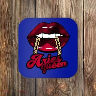 Gothic Red Aries Queen Zodiac Meaningful Gift Coaster