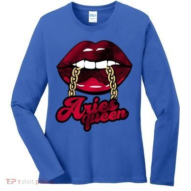 Gothic Red Aries Queen Zodiac Meaningful Gift Women's Long Sleeve Shirt