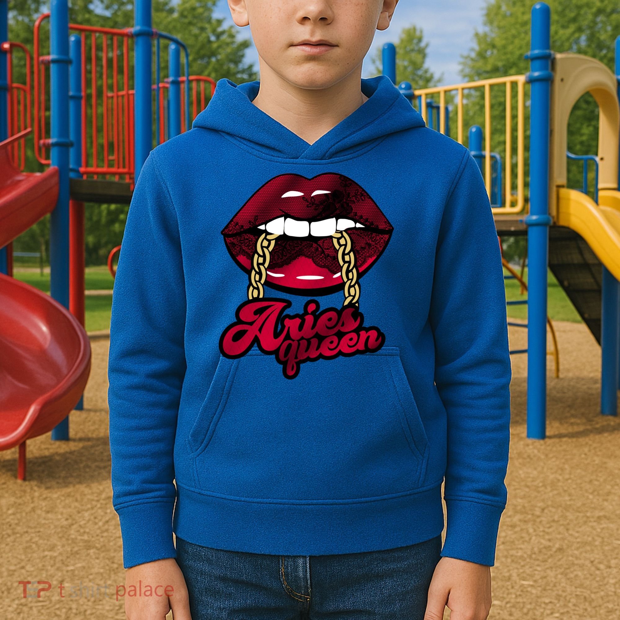Gothic Red Aries Queen Zodiac Meaningful Gift Kids Hoodie