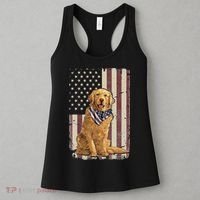 Golden Retriever American Flag Bandana 4th Of July Women's Tank Top thumb 3