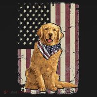 Golden Retriever American Flag Bandana 4th Of July Women's Tank Top thumb 5