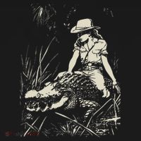 Girl Riding Alligator Weird Funny Florida Crocodile Meme Sweatshirt thumb 3
