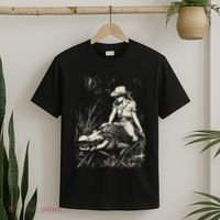 Girl Riding Alligator Weird Funny Florida Crocodile Meme T-Shirt thumb 2