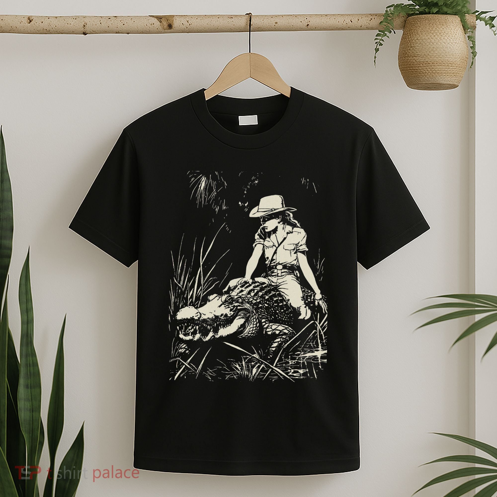 Girl Riding Alligator Weird Funny Florida Crocodile Meme T-Shirt