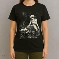 Girl Riding Alligator Weird Funny Florida Crocodile Meme T-Shirt thumb 4