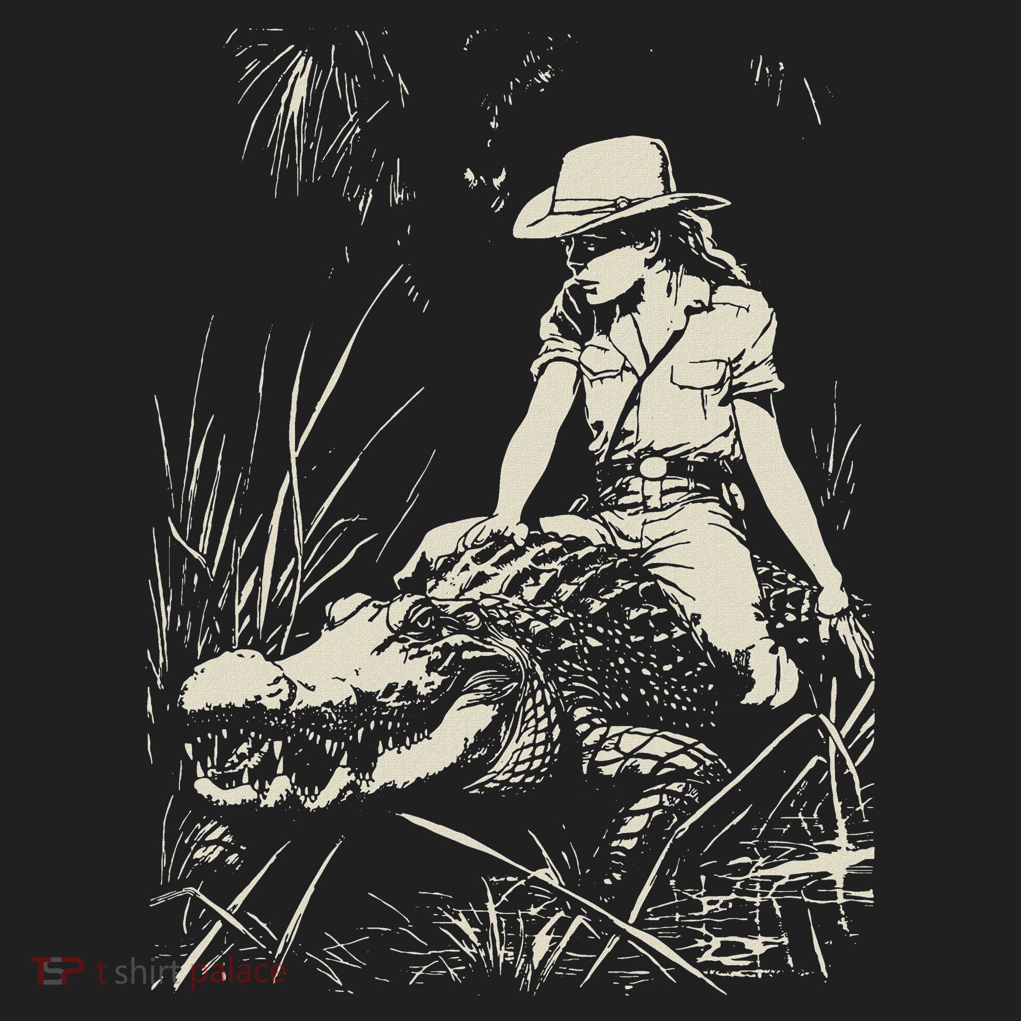 Girl Riding Alligator Weird Funny Florida Crocodile Meme Beanie