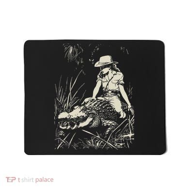 Girl Riding Alligator Weird Funny Florida Crocodile Meme Mousepad