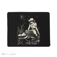 Girl Riding Alligator Weird Funny Florida Crocodile Meme Mousepad thumb 0