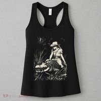 Girl Riding Alligator Weird Funny Florida Crocodile Meme Women's Tank Top thumb 3