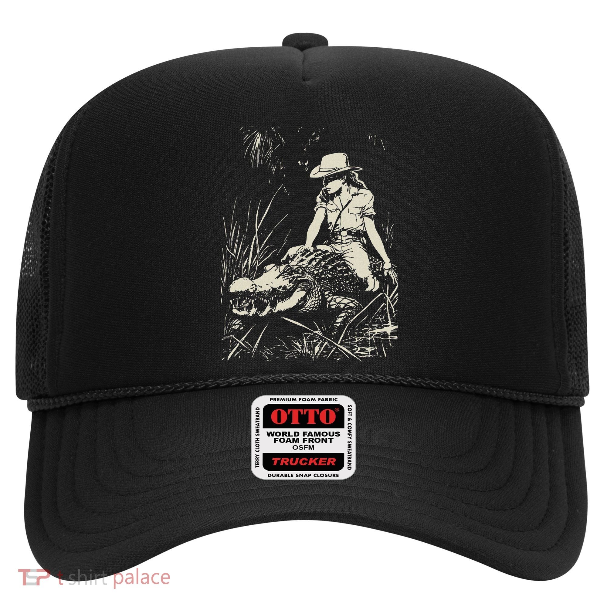Girl Riding Alligator Weird Funny Florida Crocodile Meme Hat