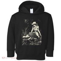 Girl Riding Alligator Weird Funny Florida Crocodile Meme Toddler Hoodie thumb 0
