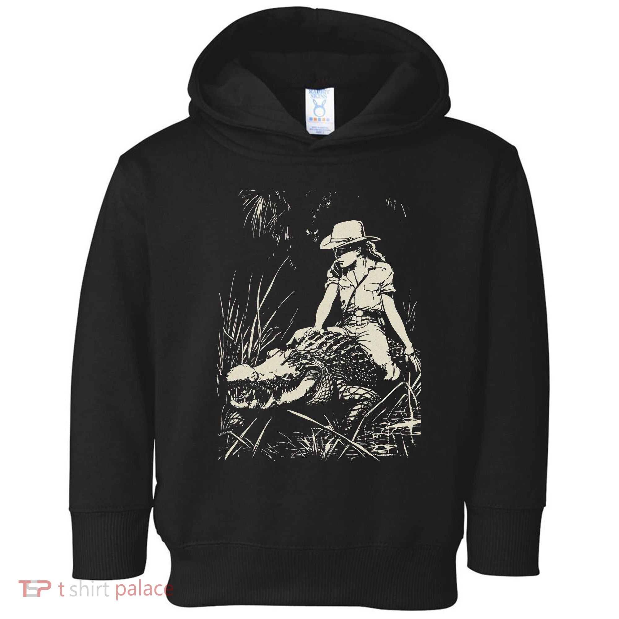 Girl Riding Alligator Weird Funny Florida Crocodile Meme Toddler Hoodie