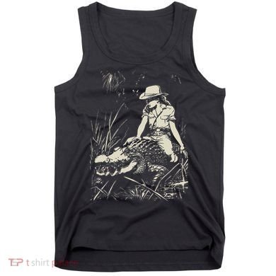 Girl Riding Alligator Weird Funny Florida Crocodile Meme Tank Top