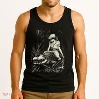 Girl Riding Alligator Weird Funny Florida Crocodile Meme Tank Top thumb 3