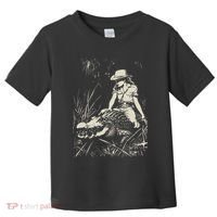 Girl Riding Alligator Weird Funny Florida Crocodile Meme Toddler T-Shirt thumb 0