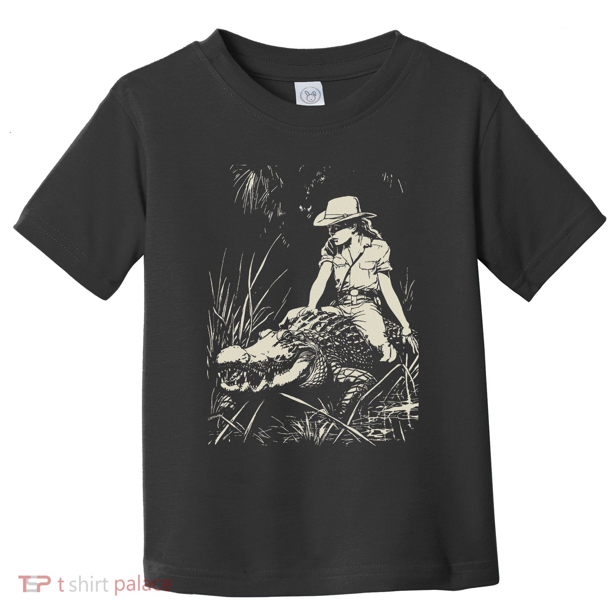 Girl Riding Alligator Weird Funny Florida Crocodile Meme Toddler T-Shirt