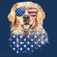 Golden Retriever American USA Flag Retro 4th Of July T-Shirt thumb 7