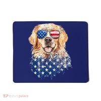 Golden Retriever American USA Flag Retro 4th Of July Mousepad thumb 0