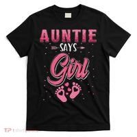 Gender reveal Auntie says baby matching family set T-Shirt thumb 0