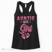 Gender reveal Auntie says baby matching family set Women's Tank Top thumb 0