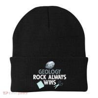 Geology Rock Always Wins Gift Old Rock Day Gift Geologist Science Gift Beanie thumb 0