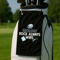 Geology Rock Always Wins Gift Old Rock Day Gift Geologist Science Gift Golf Towel thumb 2