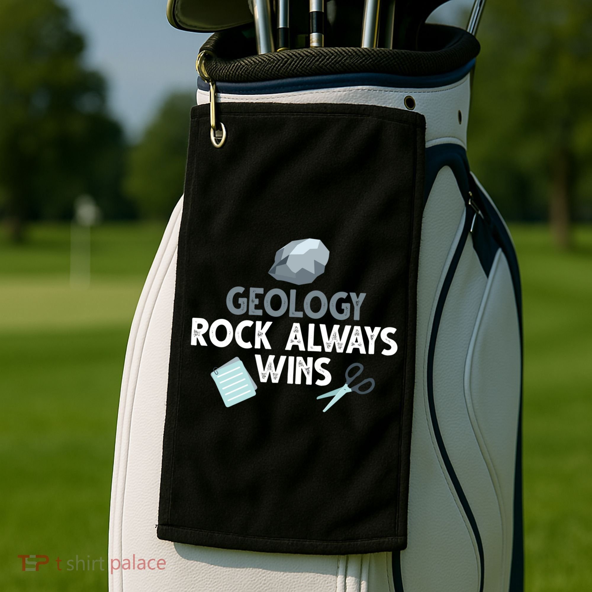 Geology Rock Always Wins Gift Old Rock Day Gift Geologist Science Gift Golf Towel