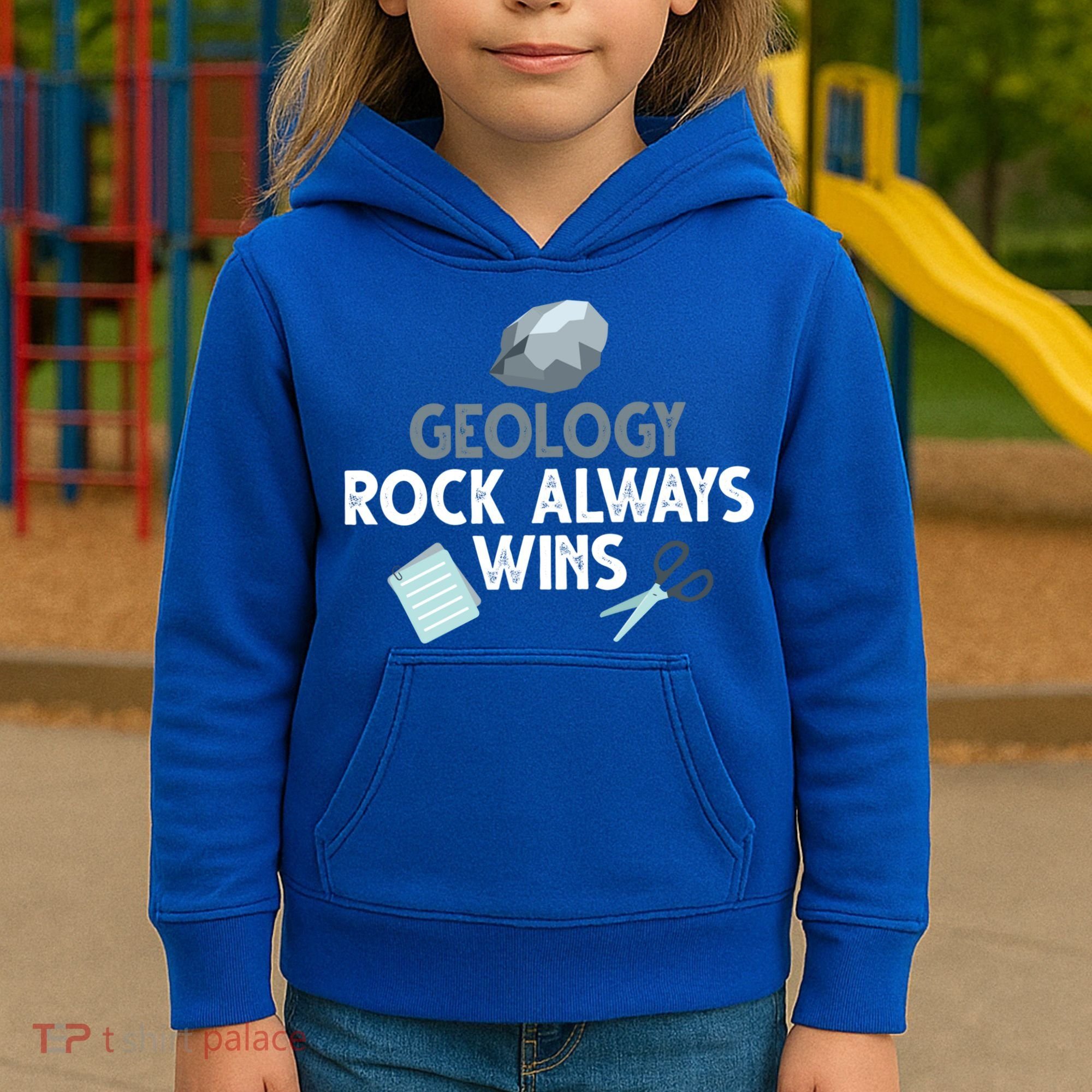 Geology Rock Always Wins Gift Old Rock Day Gift Geologist Science Gift Kids Hoodie