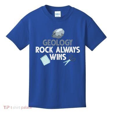 Geology Rock Always Wins Gift Old Rock Day Gift Geologist Science Gift Kids T-Shirt