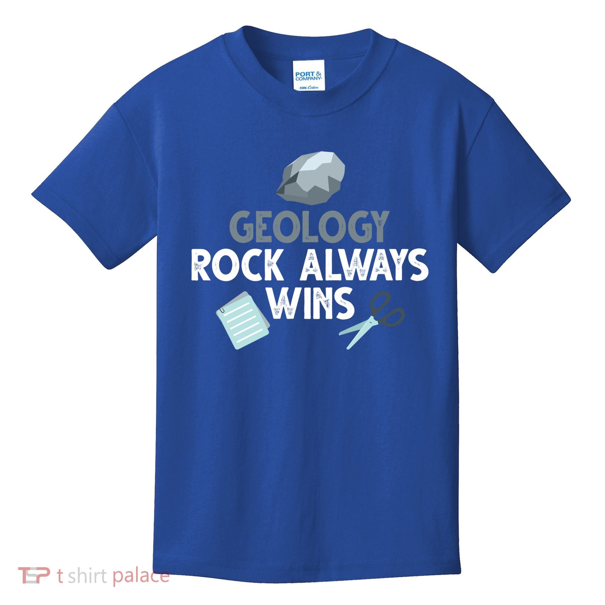 Geology Rock Always Wins Gift Old Rock Day Gift Geologist Science Gift Kids T-Shirt